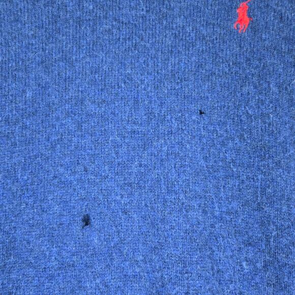 Polo Ralph Lauren 100% Lambs Wool Sweater Mens XL Navy 0660 - Picture 3 of 7